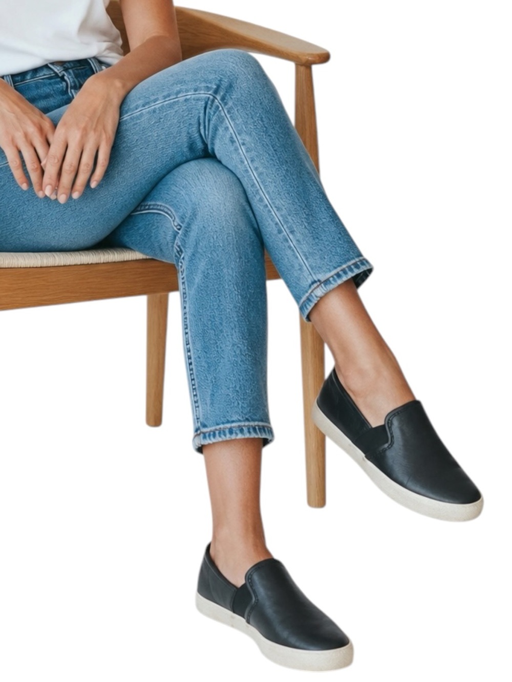 FRYE Black Ivy Slip-On Leather Sneakers Size 8 -- GORGEOUS & COMFORTABLE
